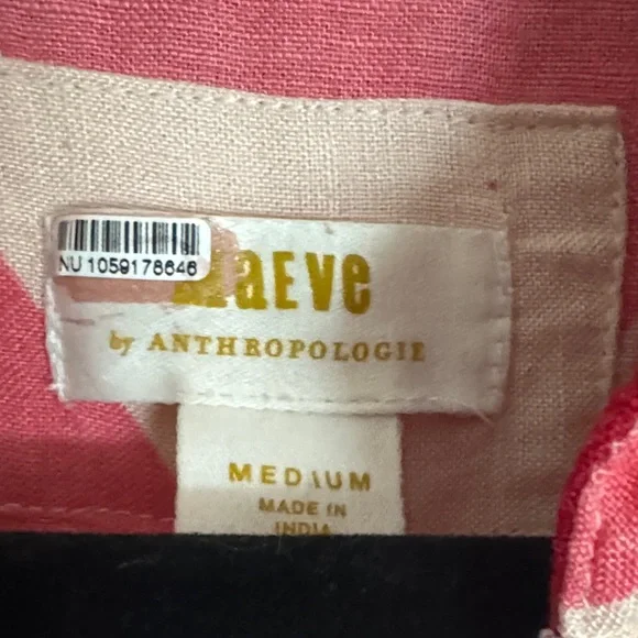 Anthropologie Maeve The Mona Linen Shirt Maxi Dress SZ M - Picture 4 of 13